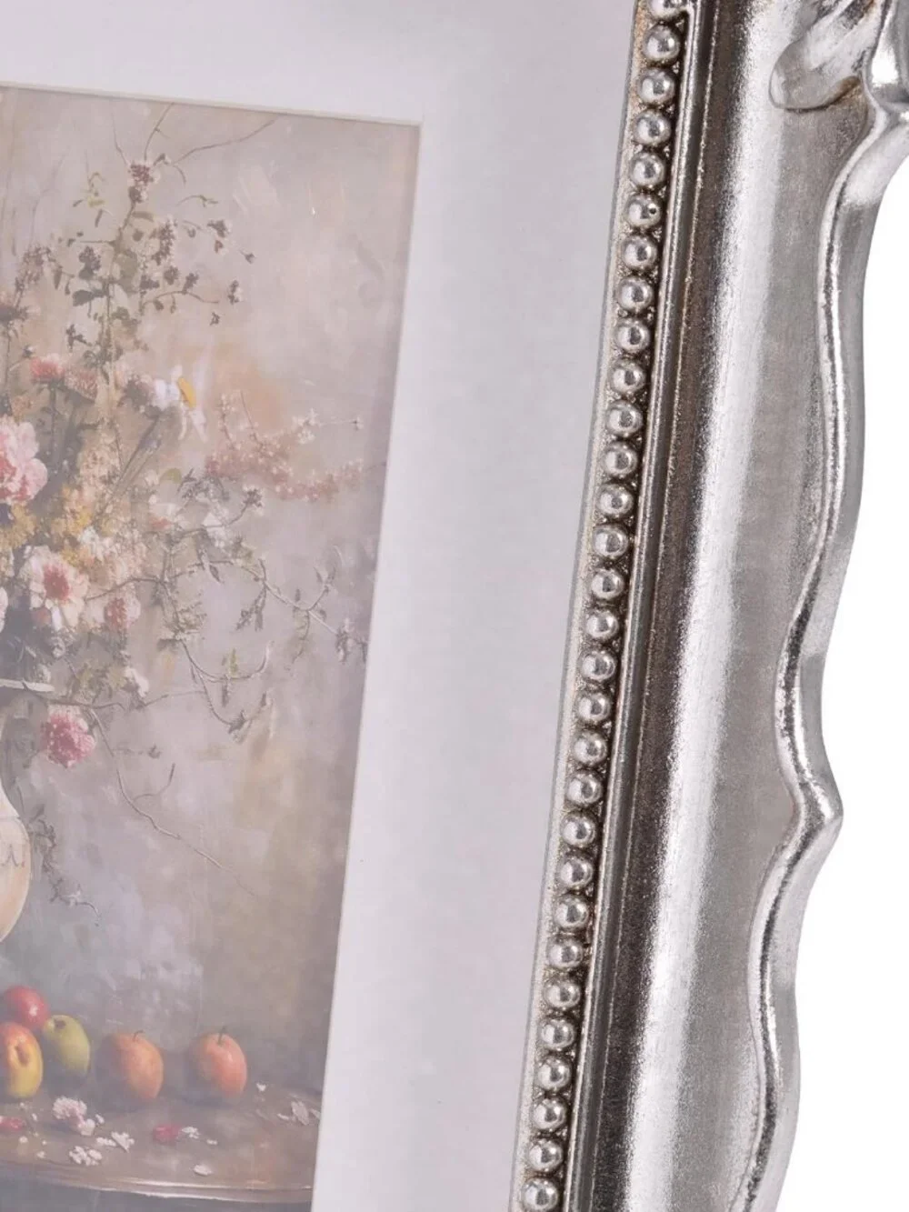 Vintage 8x10 Picture Frame with Embossed Flowers, Silver Ornate Home Decor